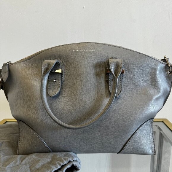 Alexander McQueen Handbags - Alexander McQueen Legend Pebbled Leather Oversized Tote Satchel, Grey. LIKE NEW